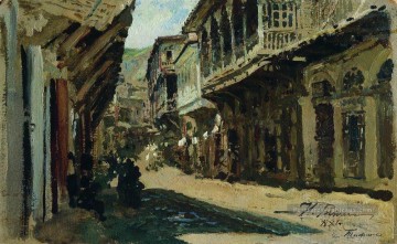 rue à tiflis 1881 Ilya Repin Peinture à l'huile